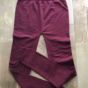 Zenana Fleece Lined Leggings Womens Plus Size 1X/2X in Maroon